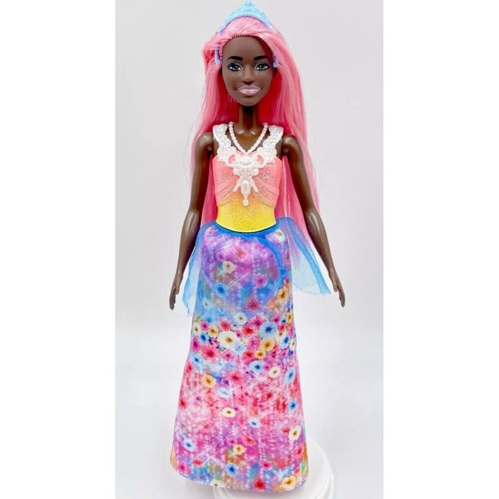 Barbie Dreamtopia African American Royal Princess Doll Pink Hair - Picture 5 of 15